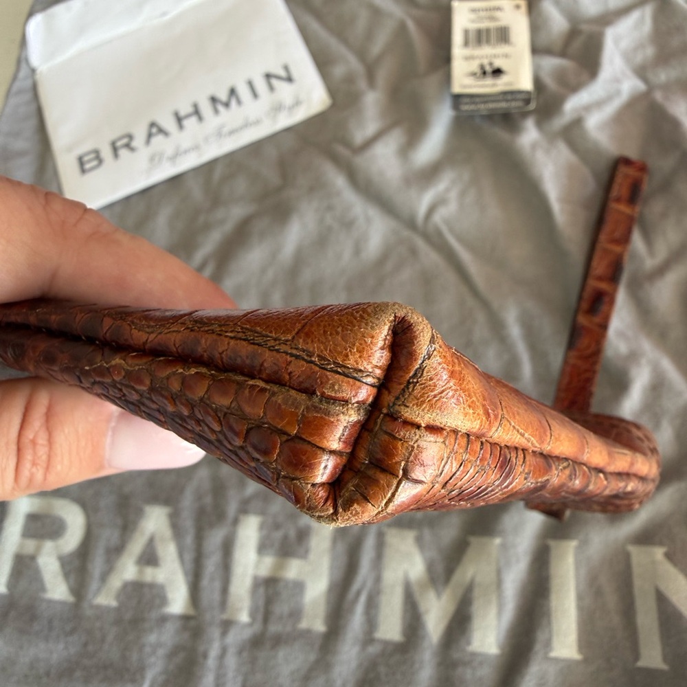 Brahmin Tan Crocodile Embossed Wristlet - Picture 5 of 6